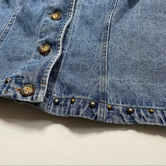 Hairston Roberson Ropa Vintage Denim Vest Cowboy Cowgirl Aztec Pattern Large - Picture 4 of 7